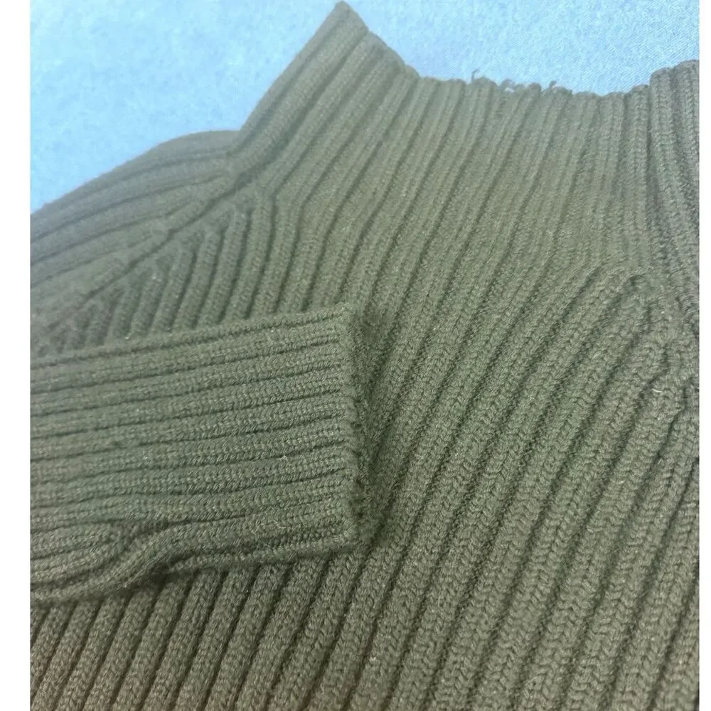 Banana Republic Women’s M Black Merino Wool Ribbed Mock Neck Sweater